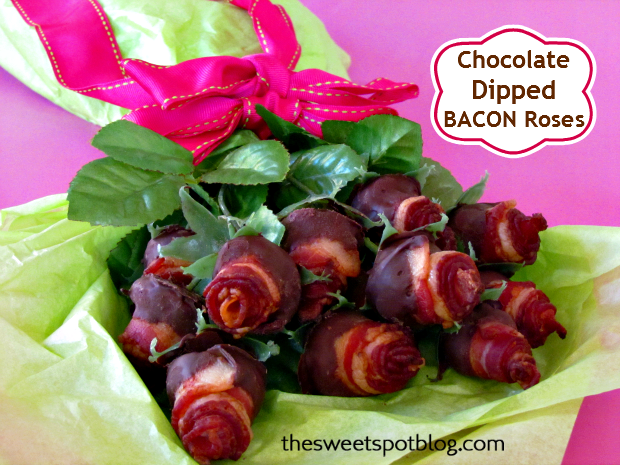 Chocolate dipped bacon roses   everyday dishes  diy