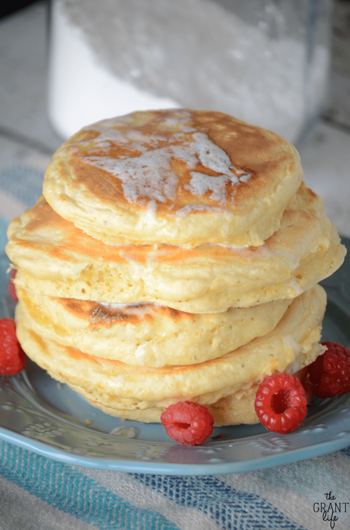Homemade fluffy pancake mix! These pancakes cook up so fluffy and soft!