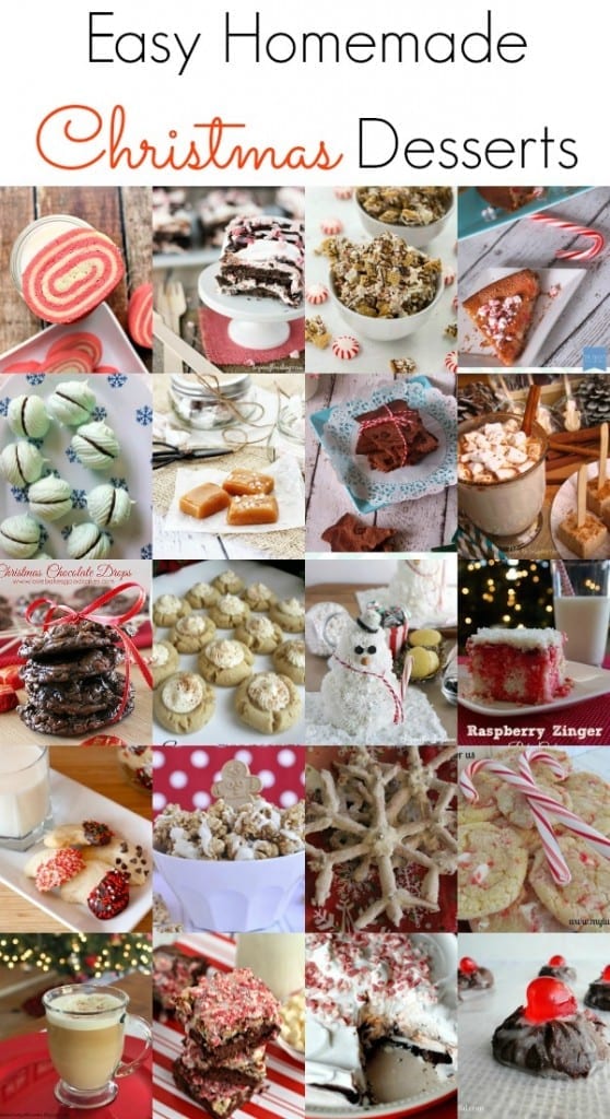 Easy Homemade Christmas Desserts.  Pies, cakes, cookies, brownies!  Something for everyone.  #christmas #recipes #desserts