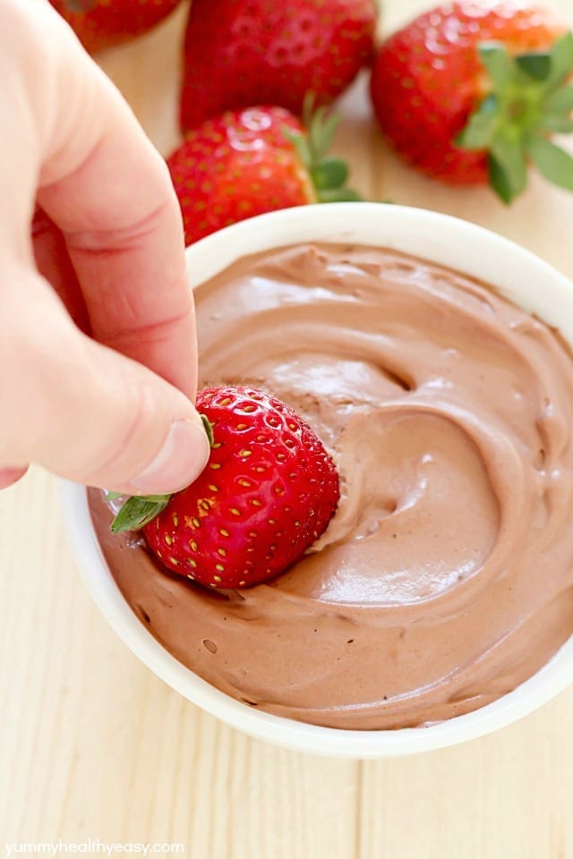 EASY Chocolate Yogurt Dip! This is perfect for fruit or graham crackers!